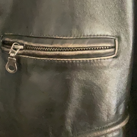 Laurence Roy vintage distressed lambskin motorcycle jacket - Picture 3 of 12